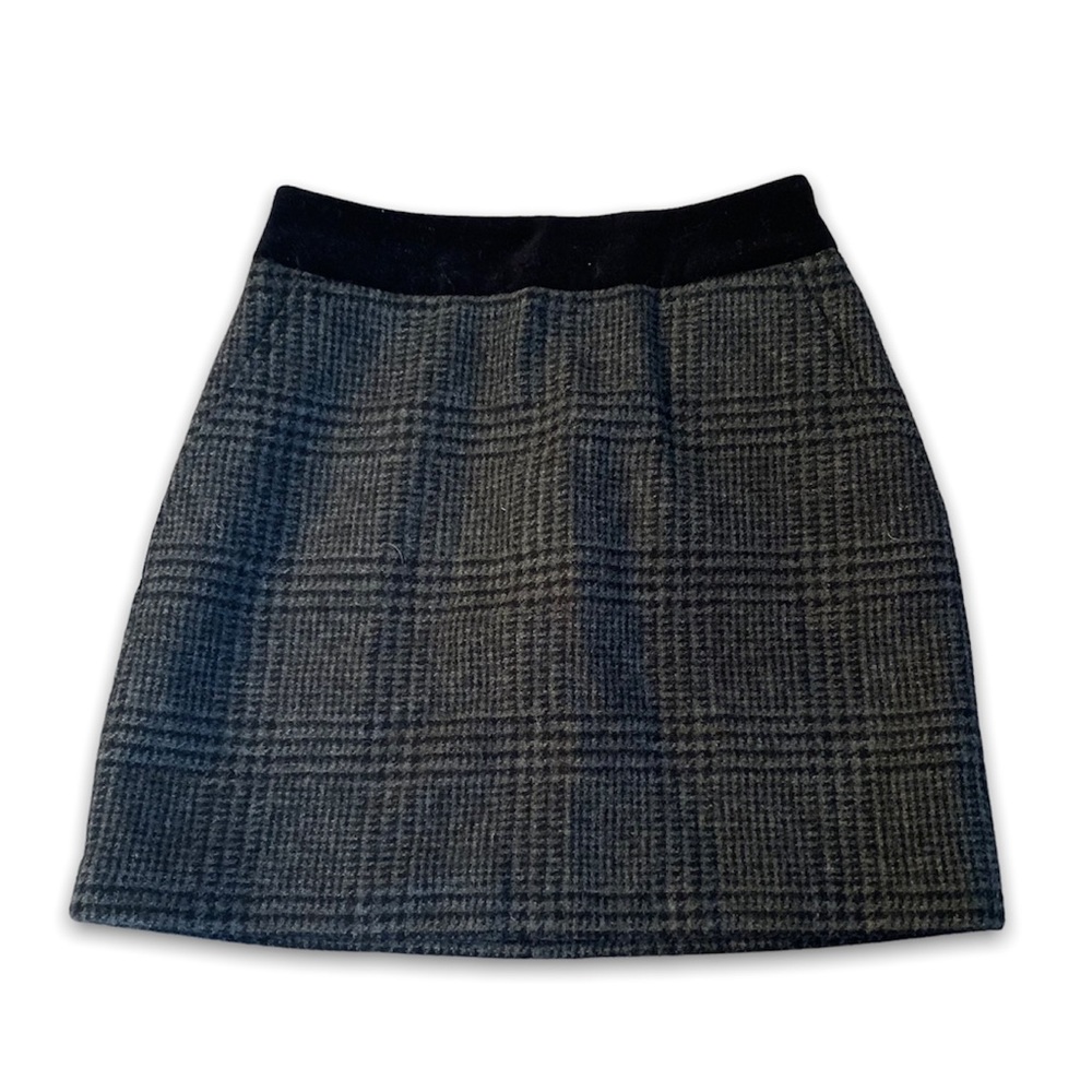 Jack Wills Tweed Wool Black Tartan Tube Mini Skirt Women’s Size 0